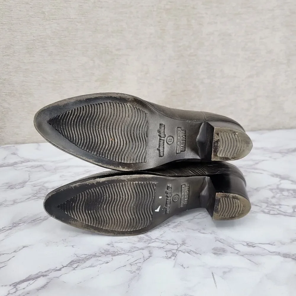 Andrew Geller Vintage Gray Lizard Embossed Heeled Rubber Rain Boots